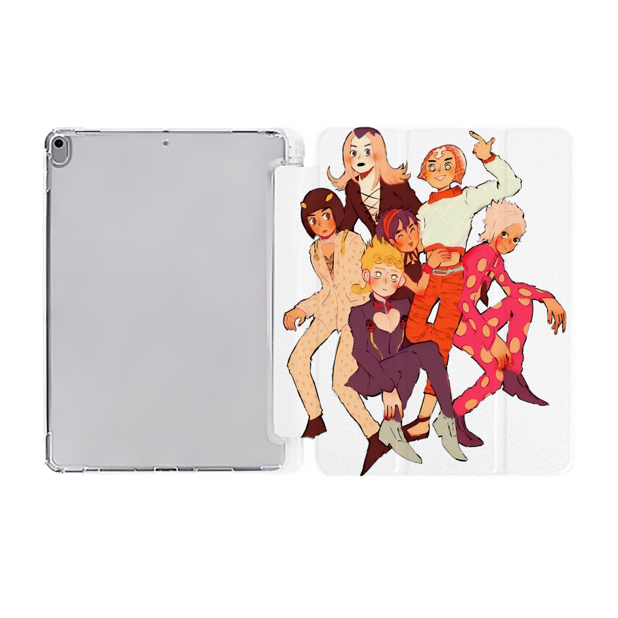 （画像用） ジョジョの奇妙な冒険 JoJo's Bizarre Adventure IPad ケース ペン収納付き 三つ折りスタンド PUレザー×シリコン 対応機種9.5/10.5/10.9インチ